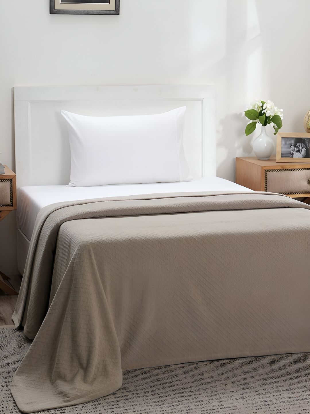 MASPAR Grey Textured 120 TC Single Bed Cover-image-25