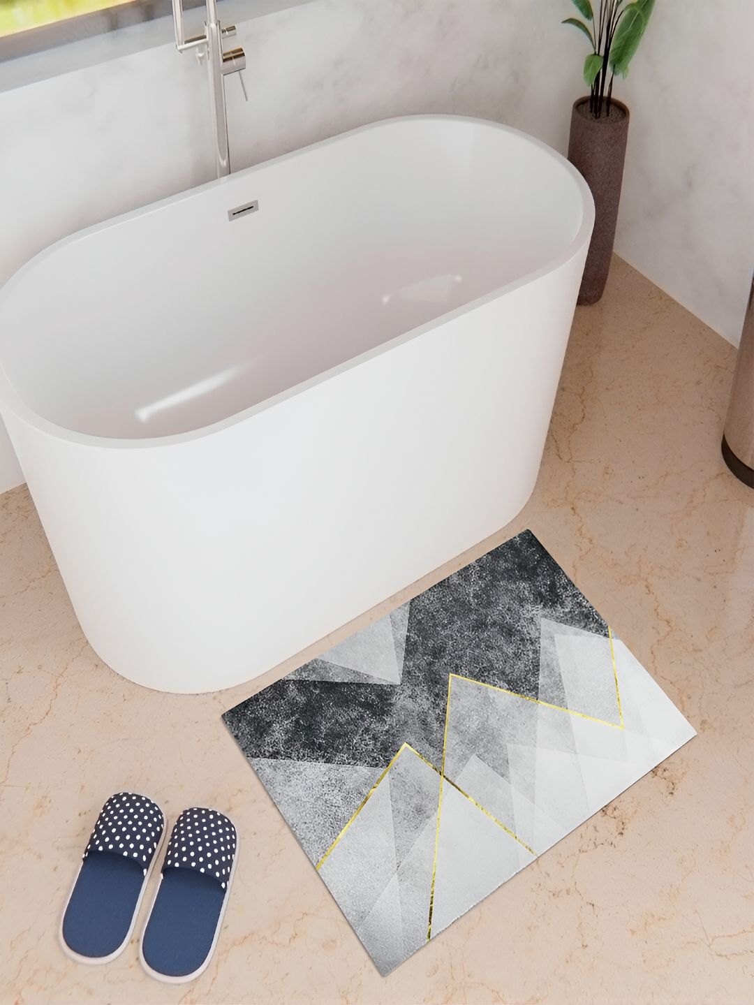 Kuber Industries Grey Anti-Skid Bath Rug-image-30
