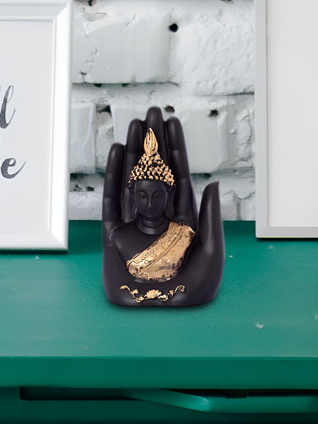 GW CREATIONS Black & Gold Toned Buddha Idol Showpiece-image-41