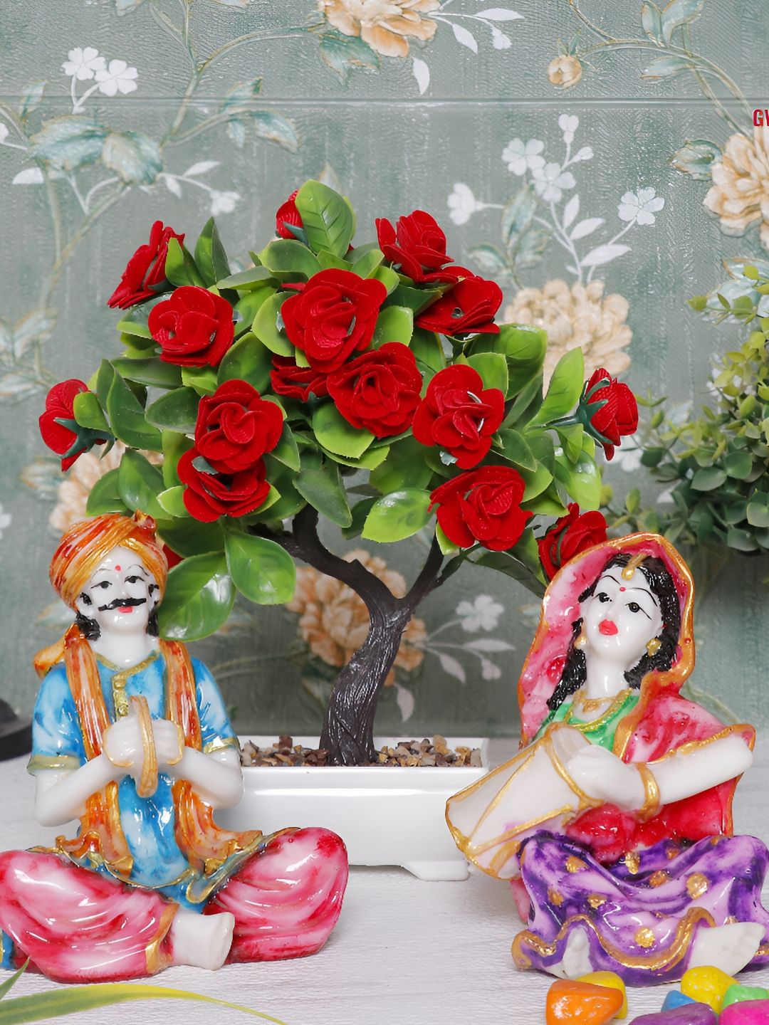 GW CREATIONS White & Blue 2 Pieces Figurine Showpiece-picture-38