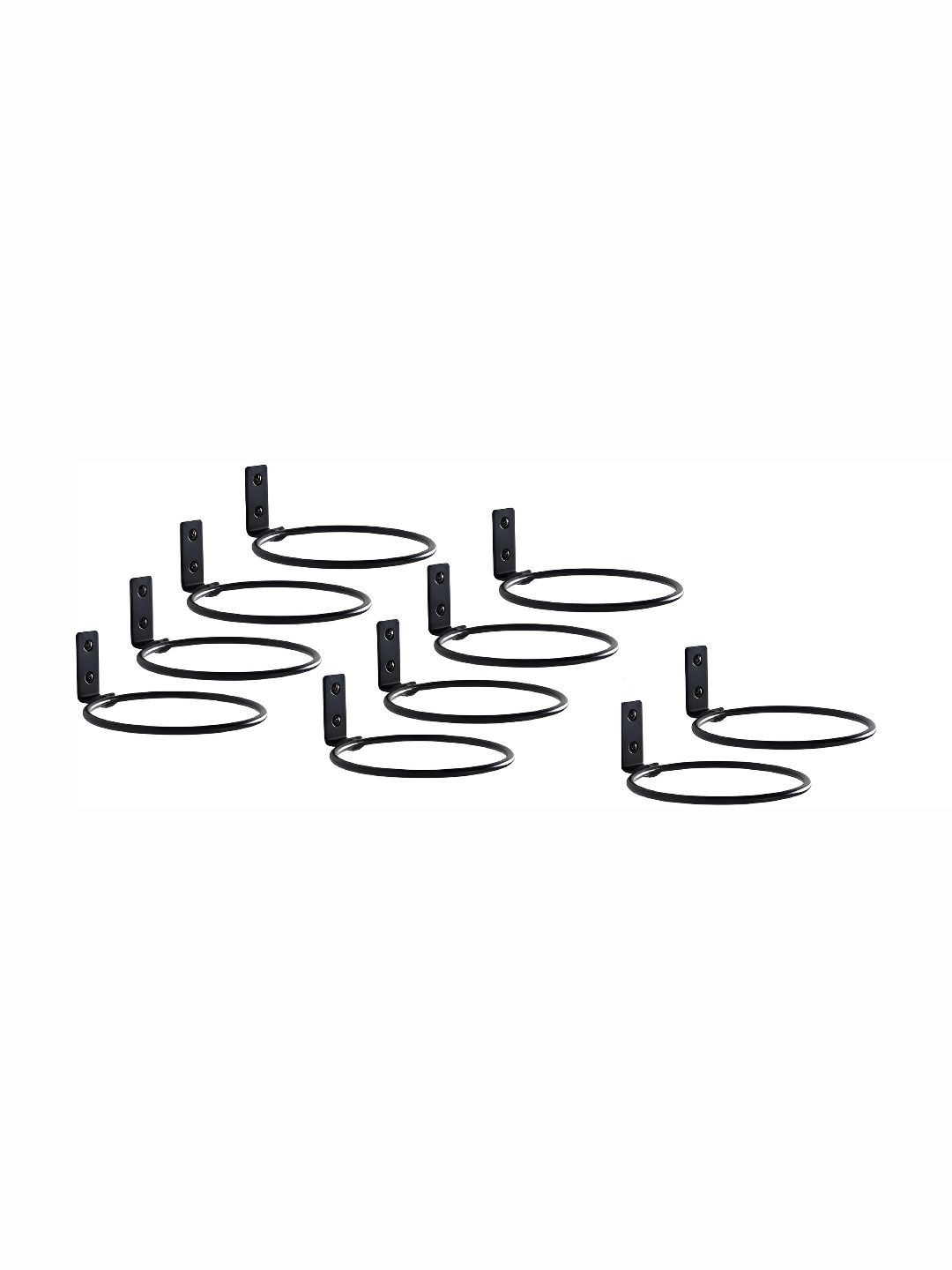 appeasy Black 10 Pieces Metal Hanging Ring Pot Stand-picture-2