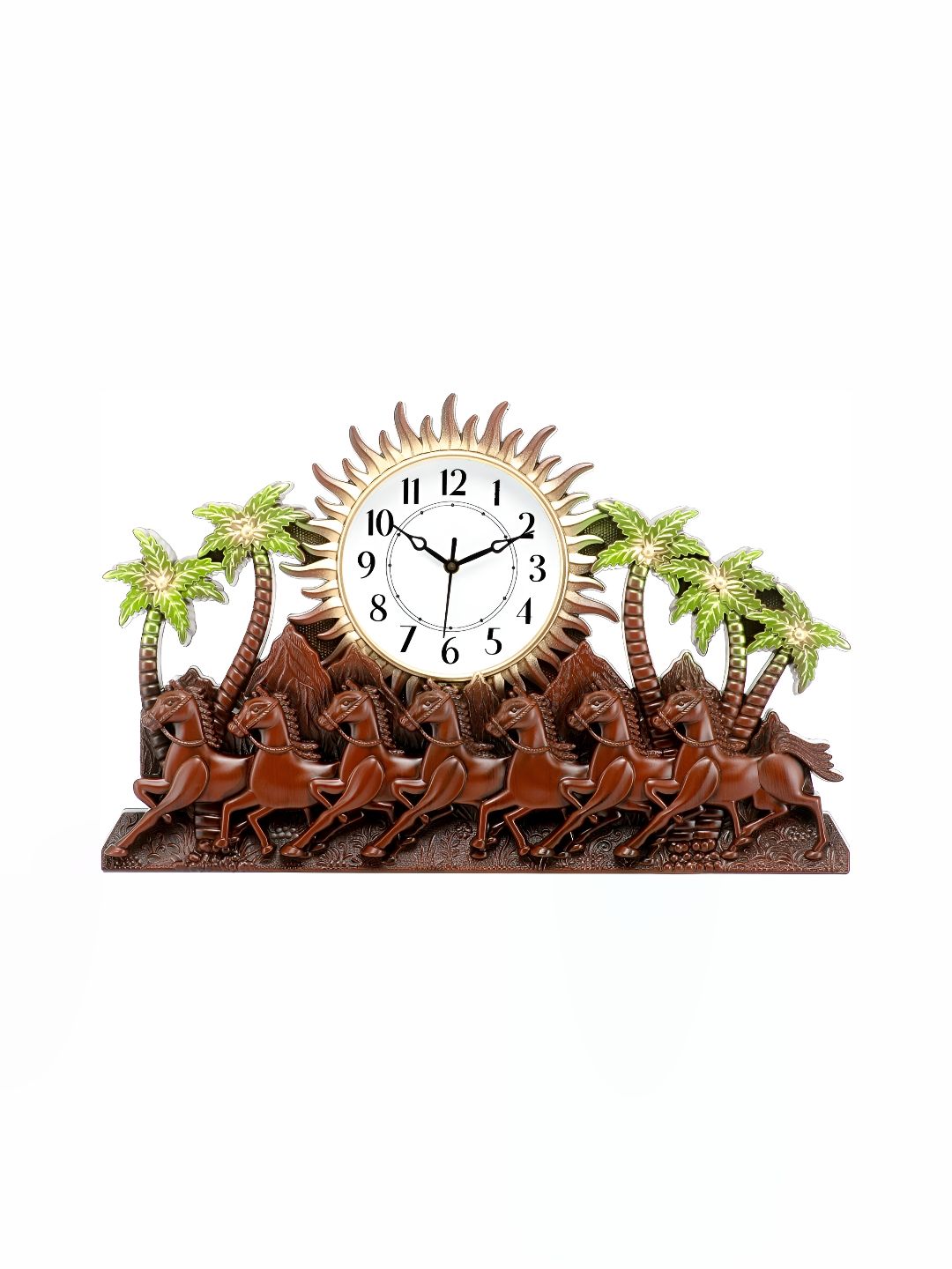 Attractionz Brown & Beige Textured Contemporary Analogue Wall Clock-picture-13