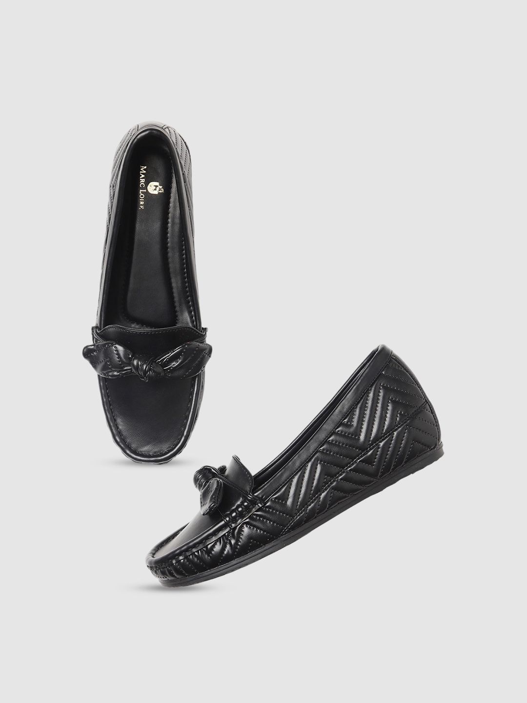 Marc Loire Women Textured Bow Detailed Loafers-picture-30