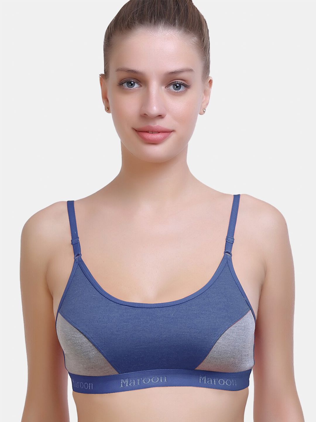 MAROON Non Padded Colourblocked Medium Coverage Seamless Sports Bra All Day Comfort-picture-28