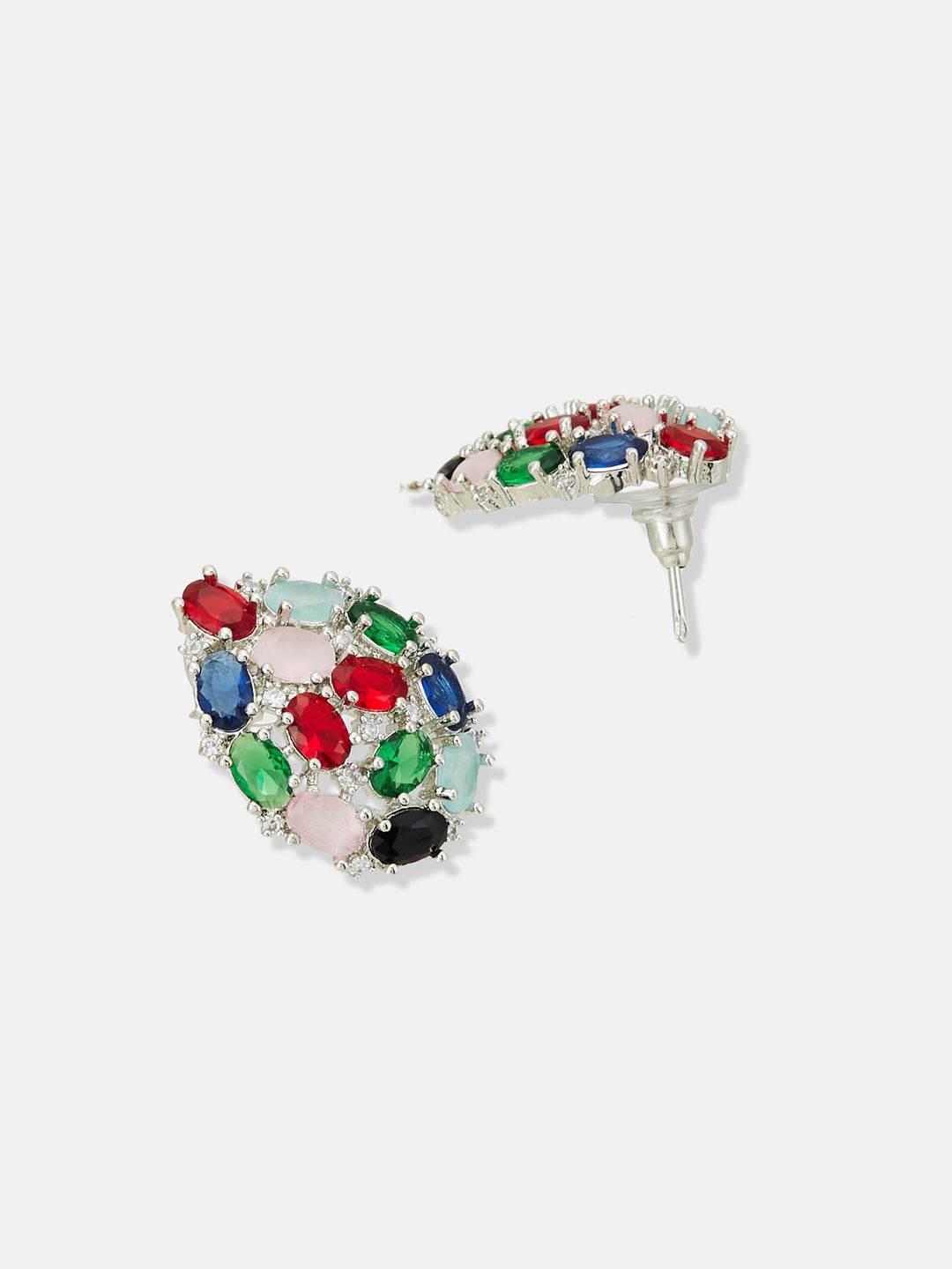 ATIBELLE Silver-Plated CZ Studded Pendants with Chain