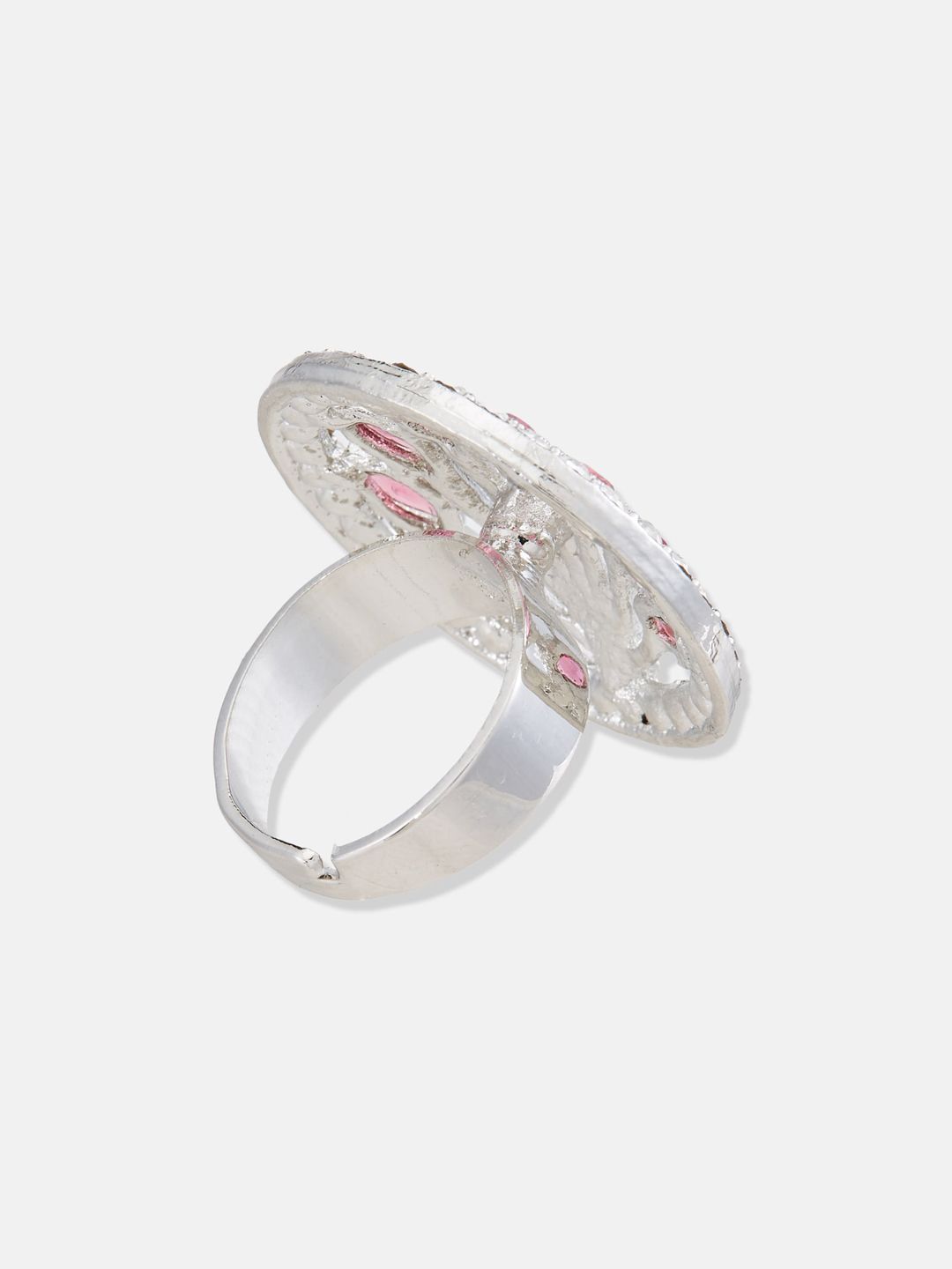 ATIBELLE Gold-Plated Stone-Studded Adjustable Finger Ring