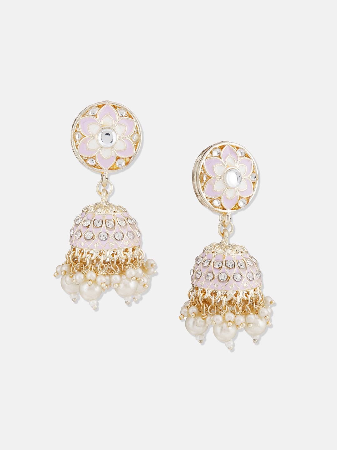 ATIBELLE Gold-Plated Stones Studded & Beaded Meenakari Necklace and Earrings & Maang Tika