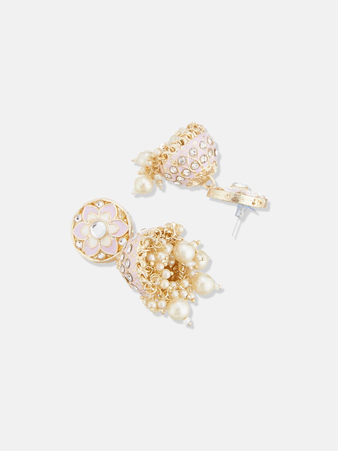 ATIBELLE Gold-Plated Stones Studded & Beaded Meenakari Necklace and Earrings & Maang Tika
