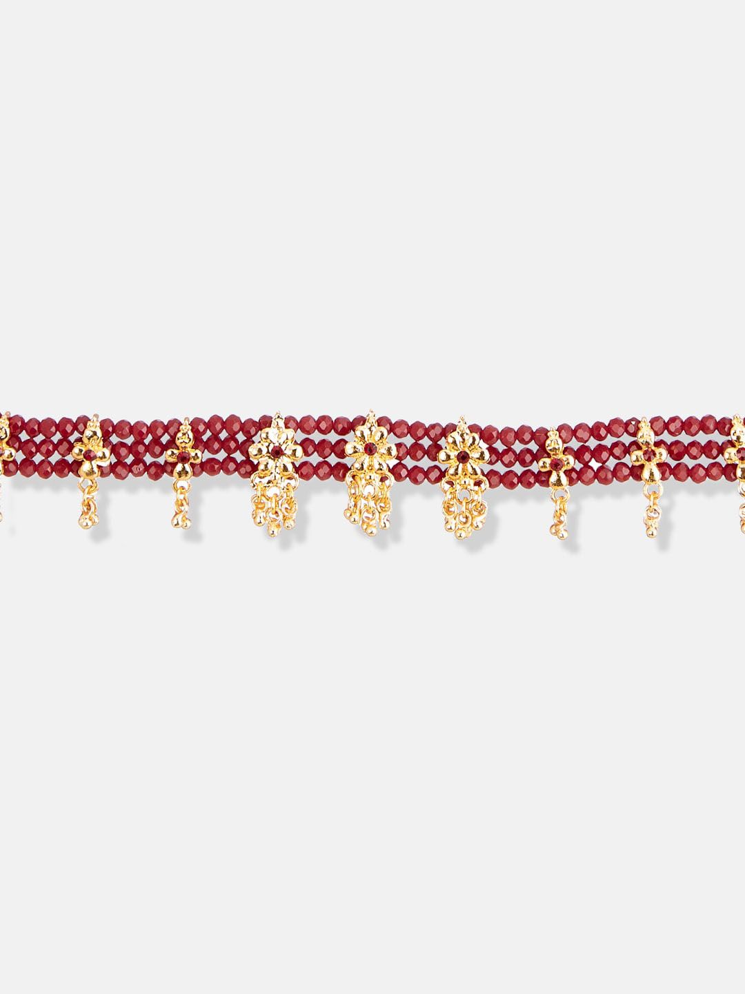 ATIBELLE Gold-Plated Stones Studded & Pearl Beaded Jewellery Set