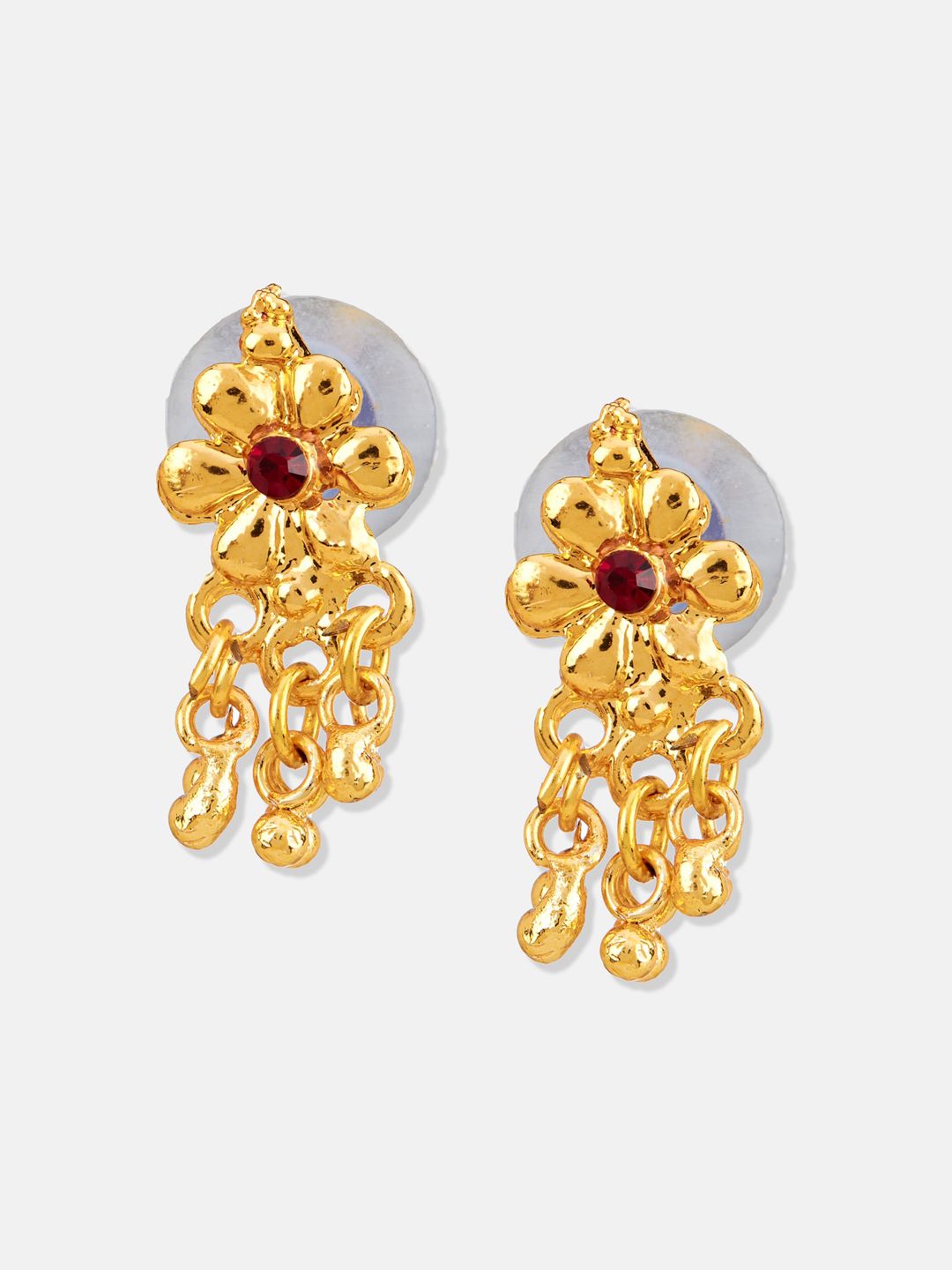 ATIBELLE Gold-Plated Stones Studded & Pearl Beaded Jewellery Set