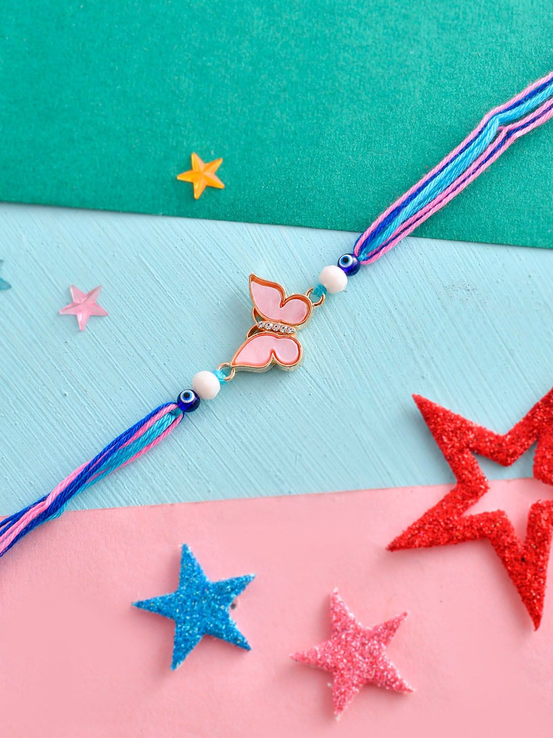 Voylla Kids Butterfly Charm Colourful Threads Rakhi-image-23