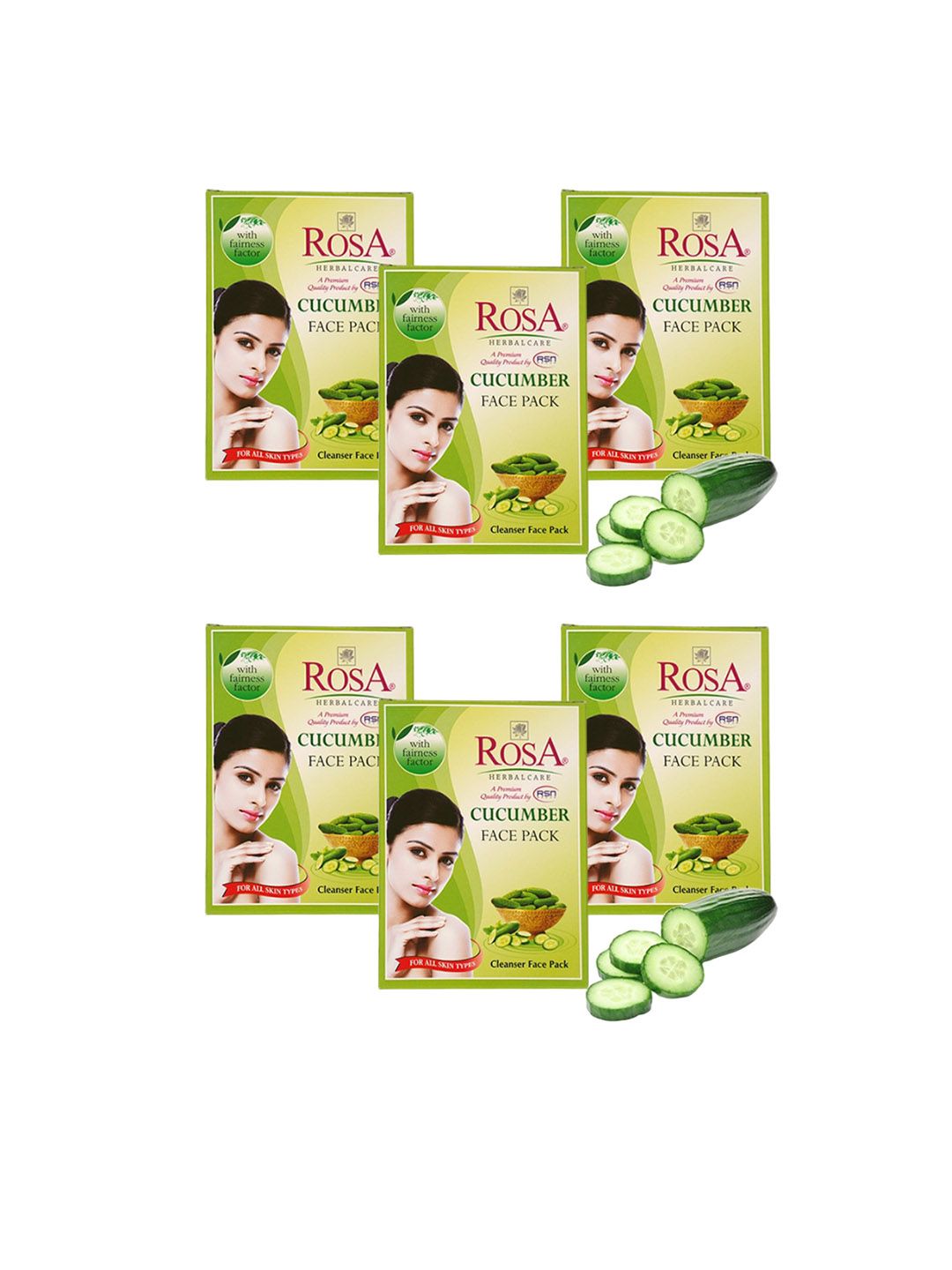 ROSA Set Of 6 Cucumber Face Pack - 25gm Each-image-15