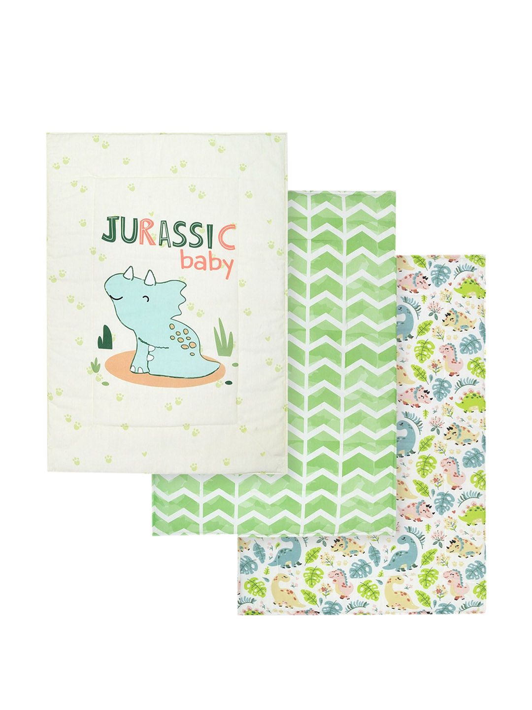 TIDY SLEEP Pack Of 3 Printed Pure Cotton Diaper Changing Mats-picture-1