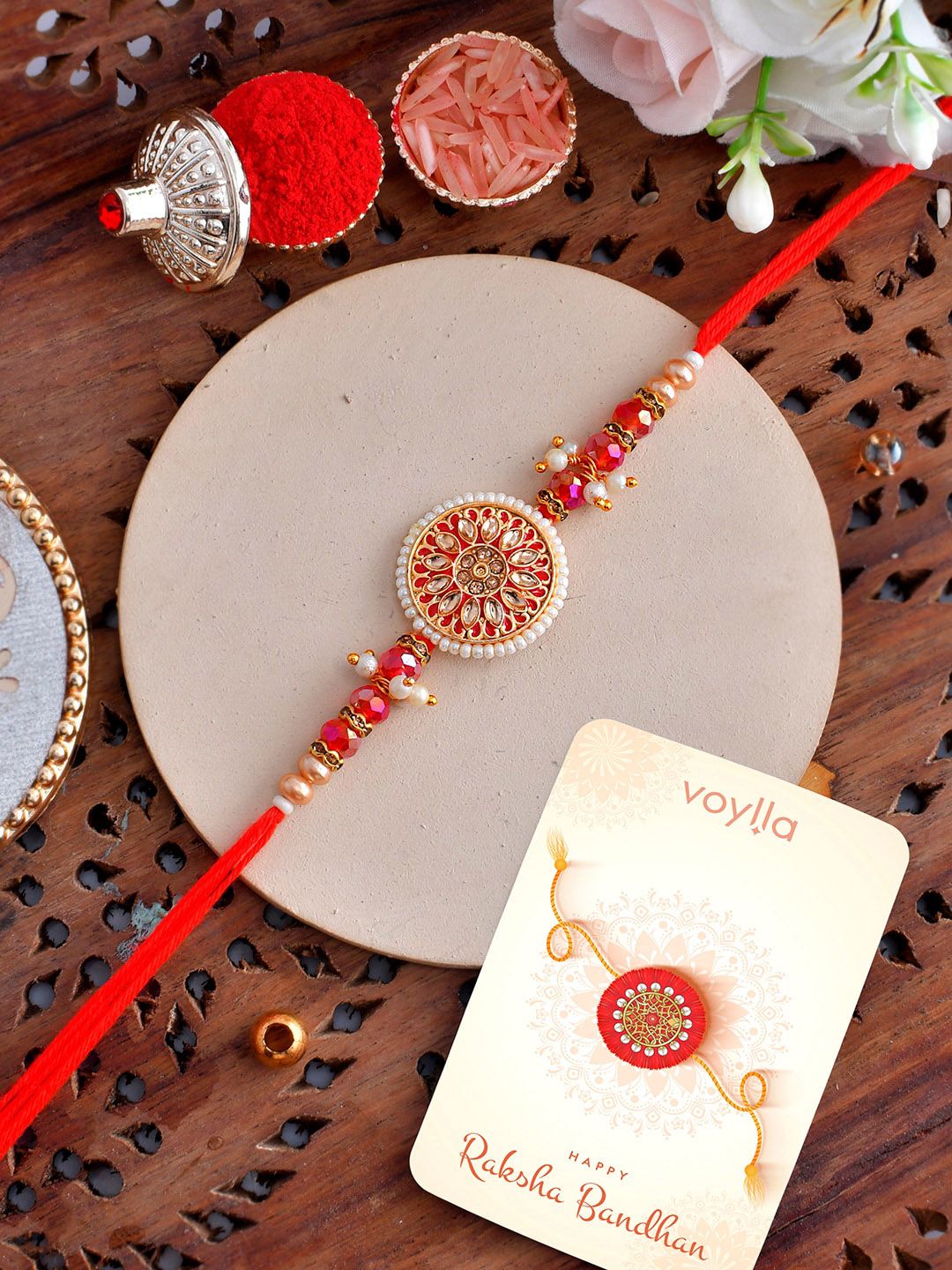 Voylla Men Bejewelled and Beaded Rakhi-picture-1