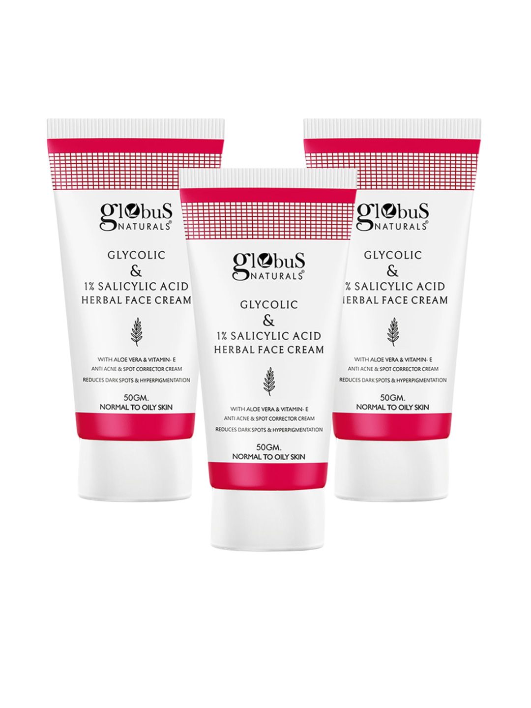 Globus naturals Set Of 3 Glycolic & 1% Salicylic Acid Herbal Face Cream - 50gm each-image-43