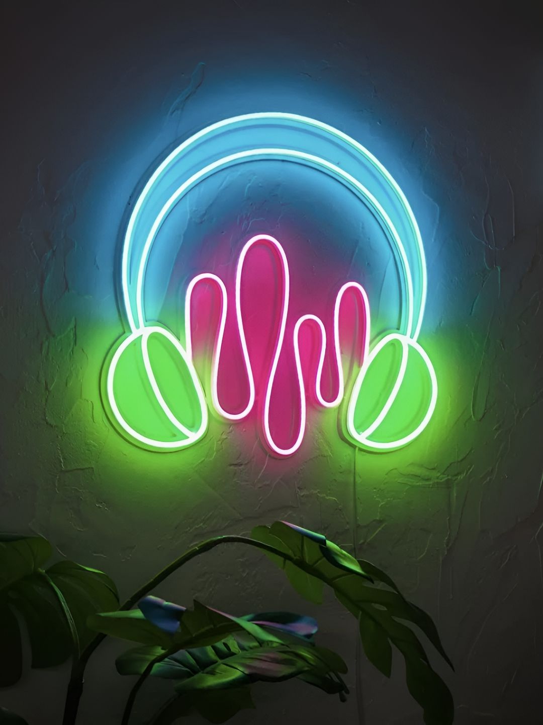 the party planet Pink & Green Headphone Shaped LED Neon Lights-picture-45