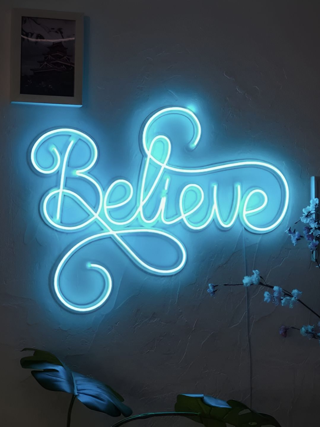 the party planet Blue Believe Shaped LED Neon Lights-picture-21