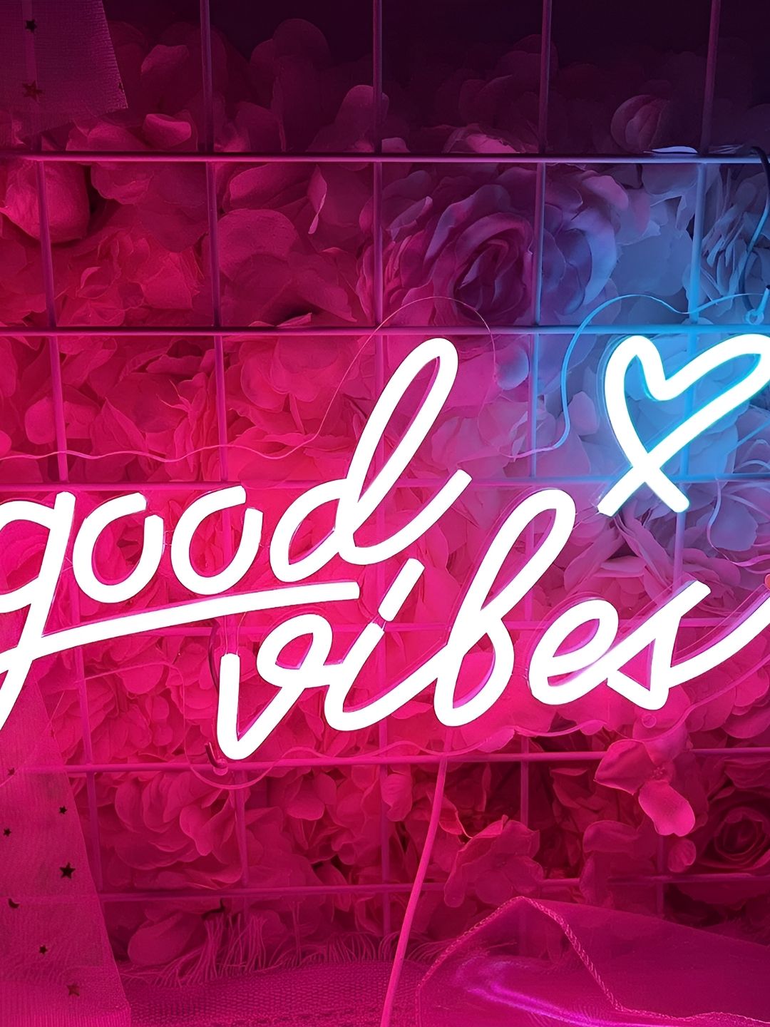 the party planet Pink & Blue Good Vibes Shaped LED Neon Lights-picture-24