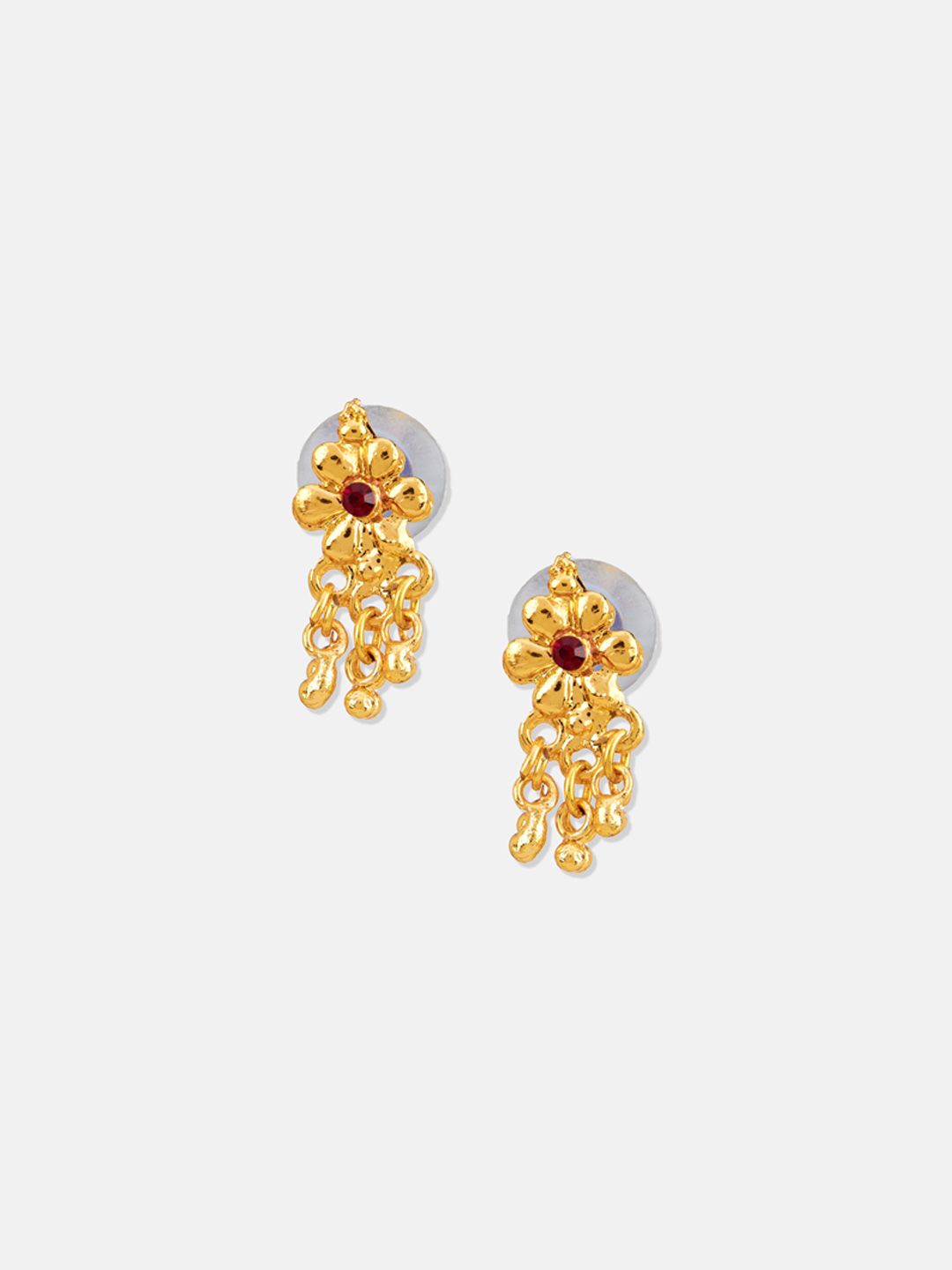 ATIBELLE Gold-plated Stone-Studded & Beaded Necklace & Earrings