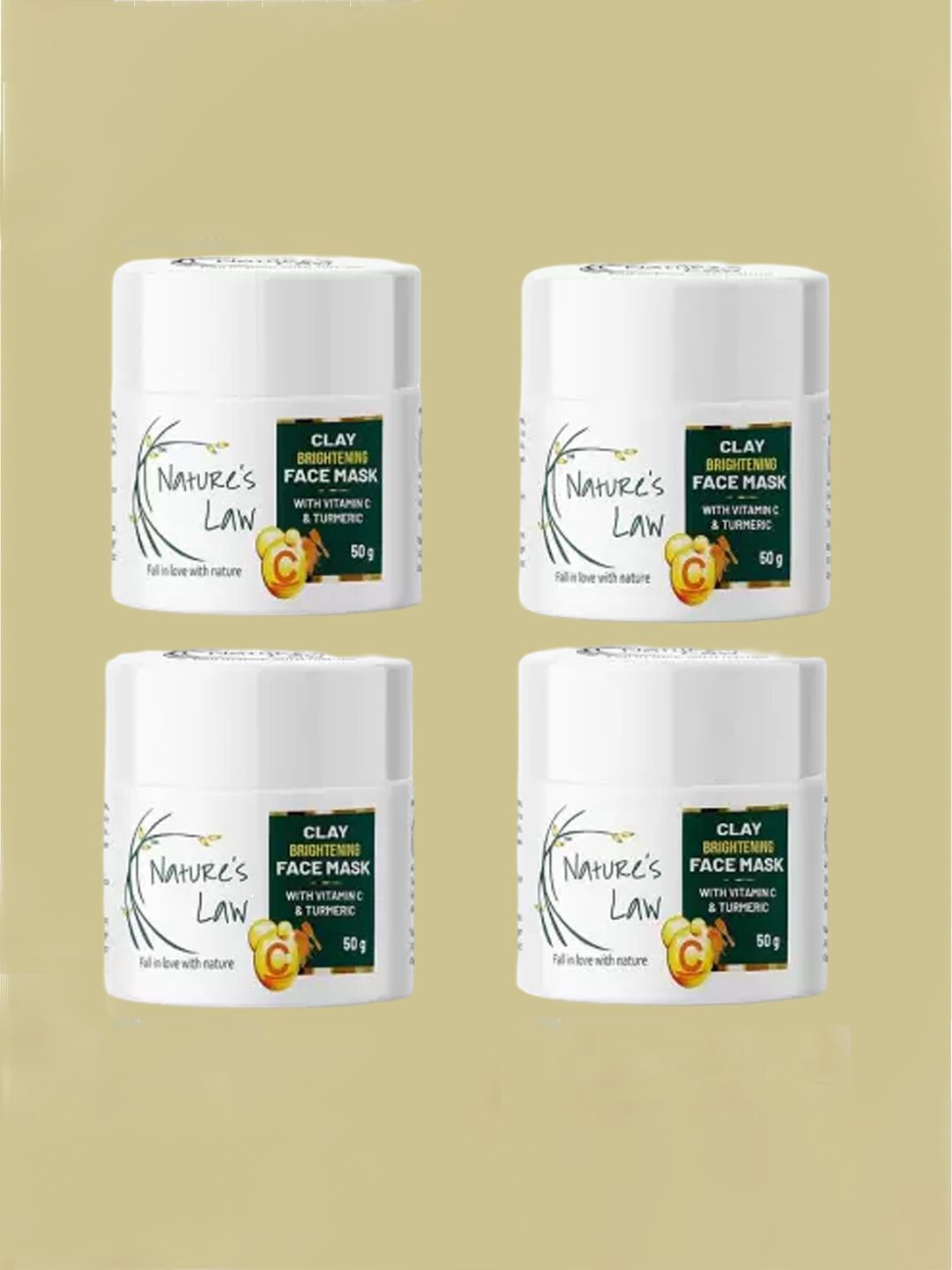 Nature's Law Set Of 4 Vitamin C & Herbal Extracts Clay Face Mask -50gm Each-picture-11