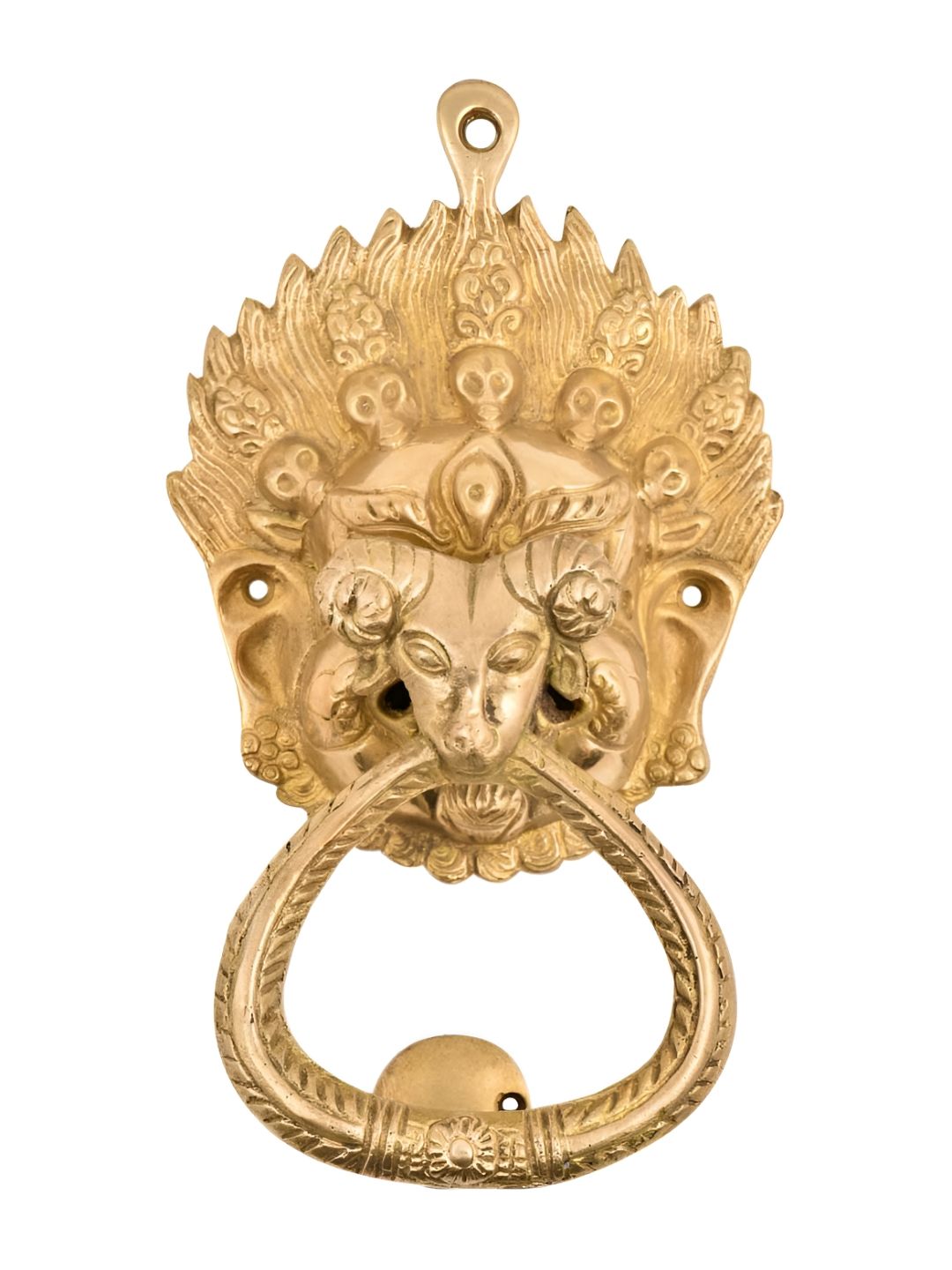 Indianshelf Ram Head Brass Door Knocker-image-7