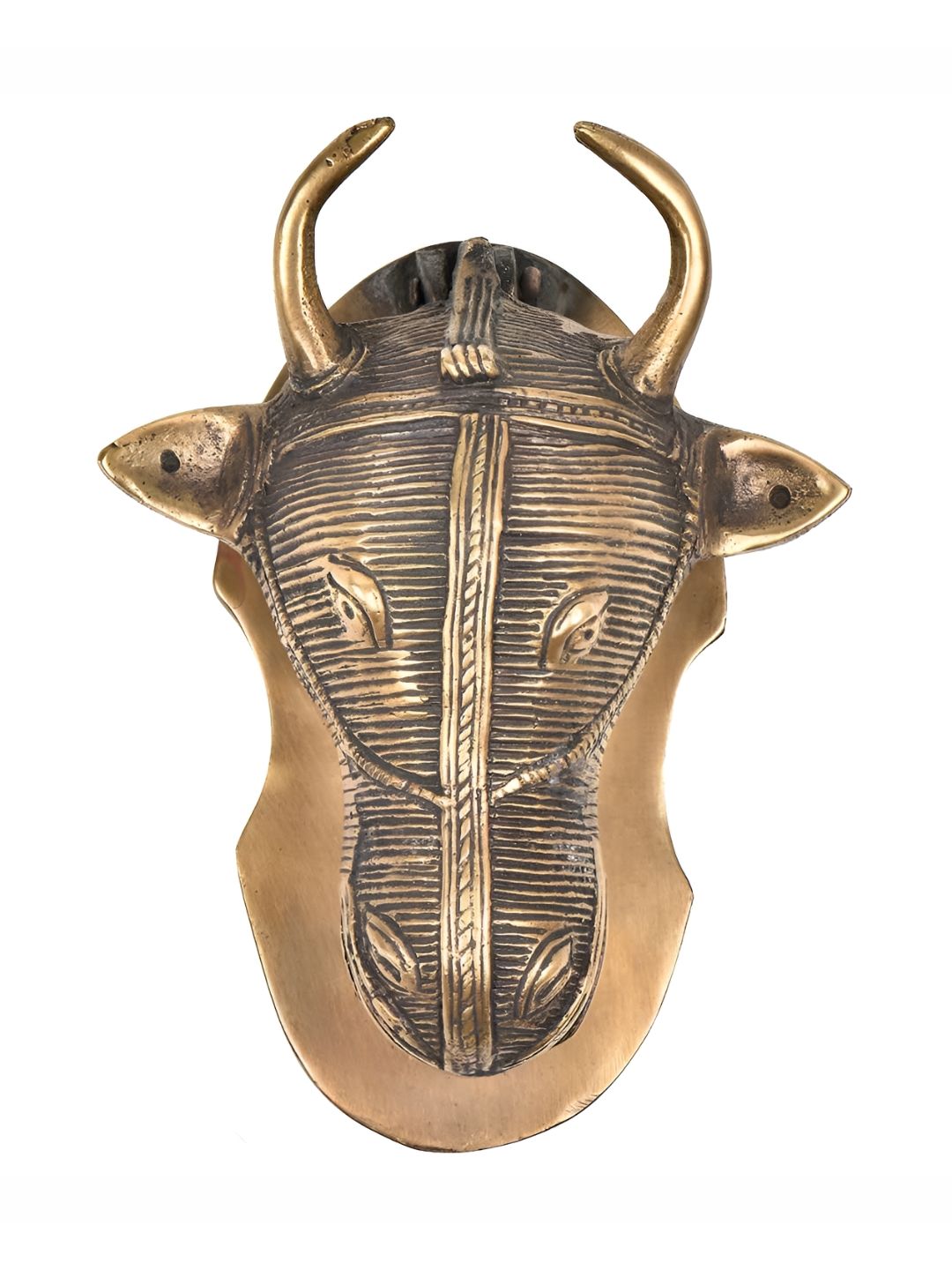 Indianshelf Beige Ox Head Bull Door Knocker-picture-24