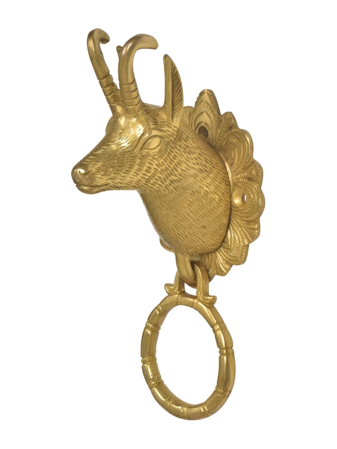 Indianshelf Beige Billy Goat Head Door Knocker-picture-3