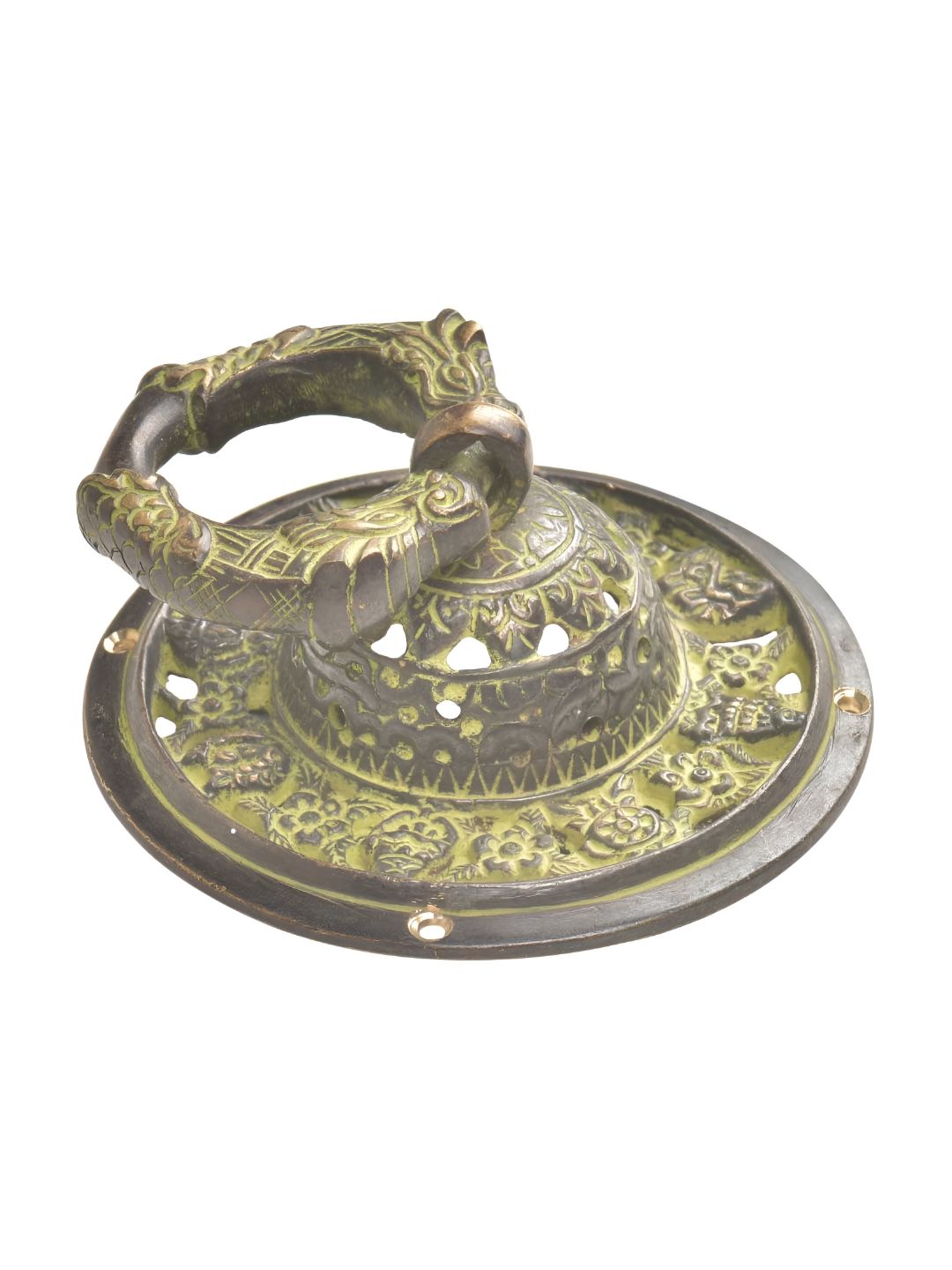Indianshelf Black & Beige Ornate Brass Door knocker-image-6
