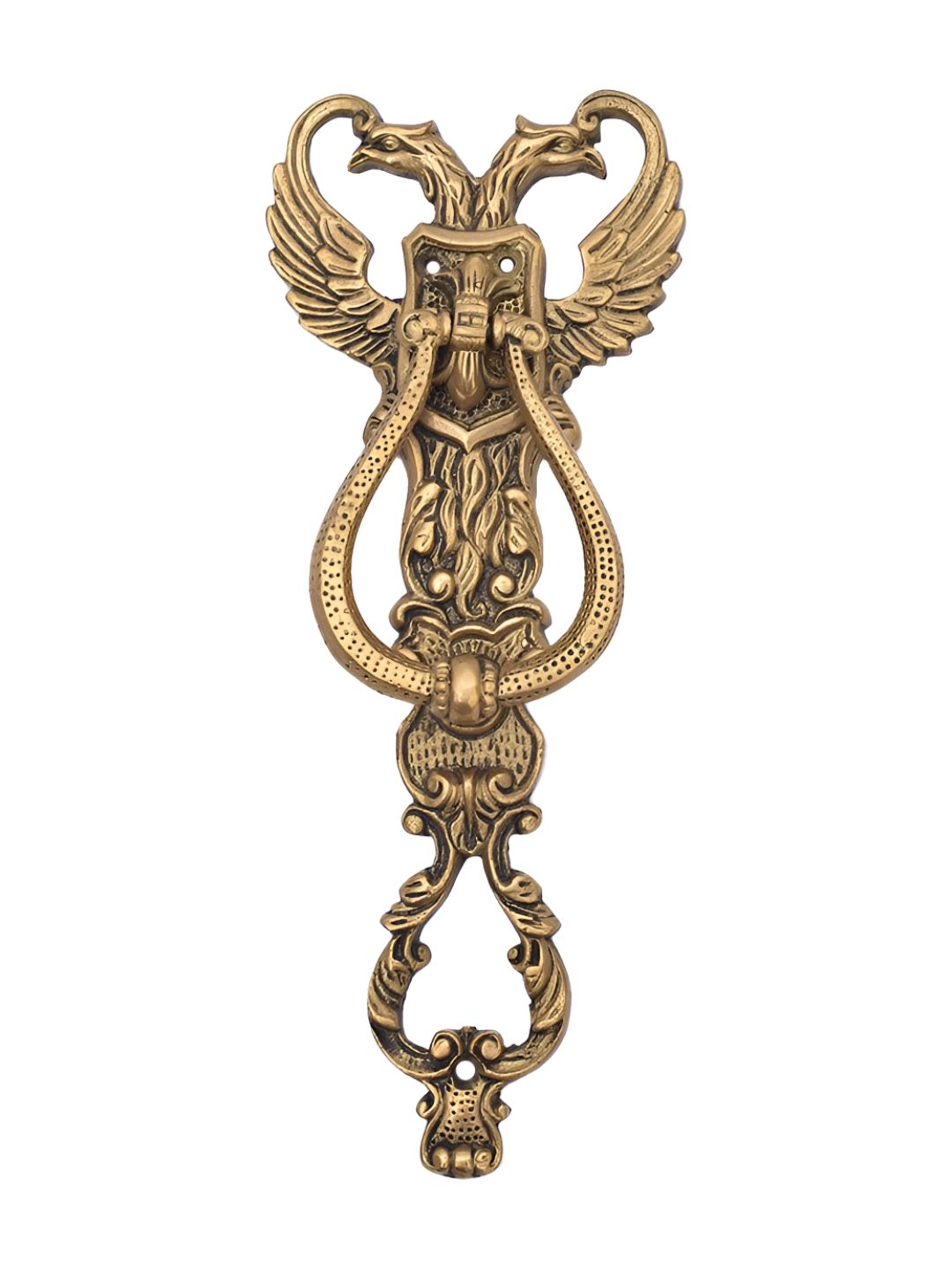Indianshelf Gold Toned Victorian-Style Brass Engraved Door Knocker-image-32