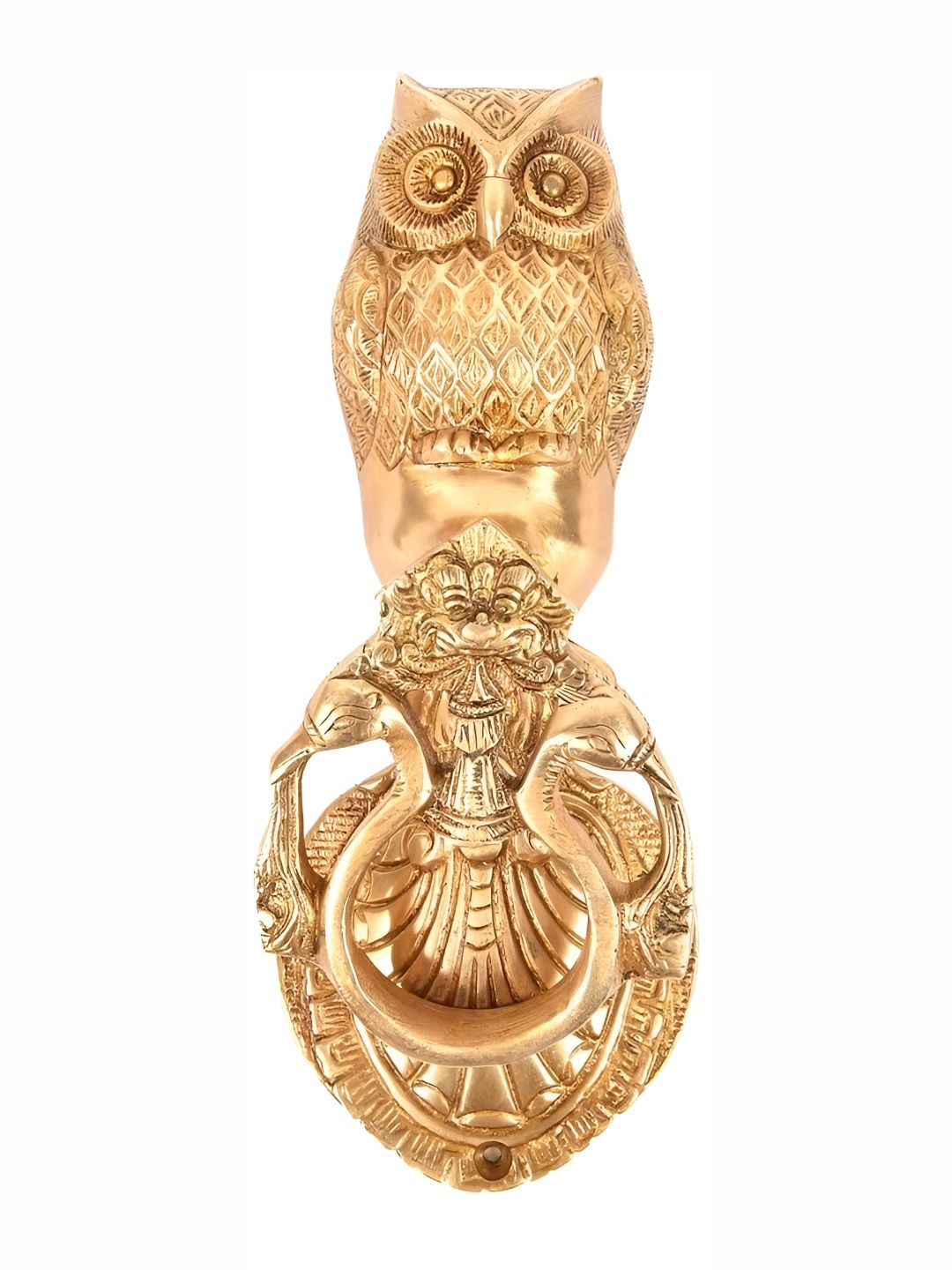 Indianshelf Beige Owl Peacock Door Knocker-picture-12