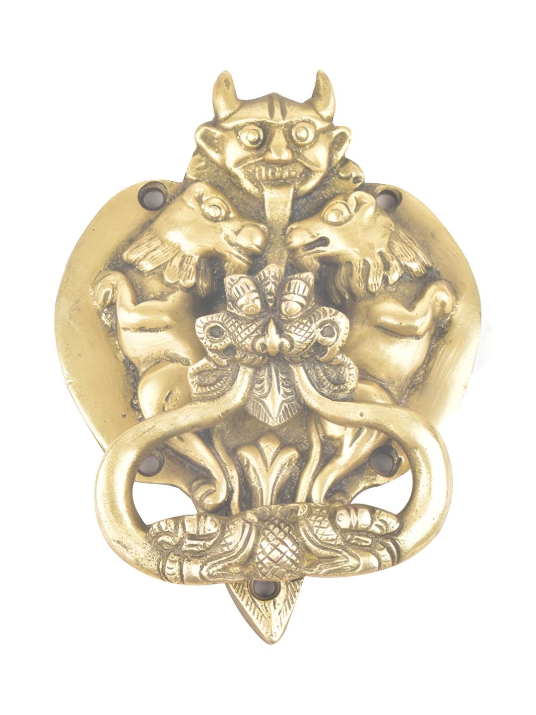 Indianshelf Beige Mythical Double Demon Door Knocker-picture-10