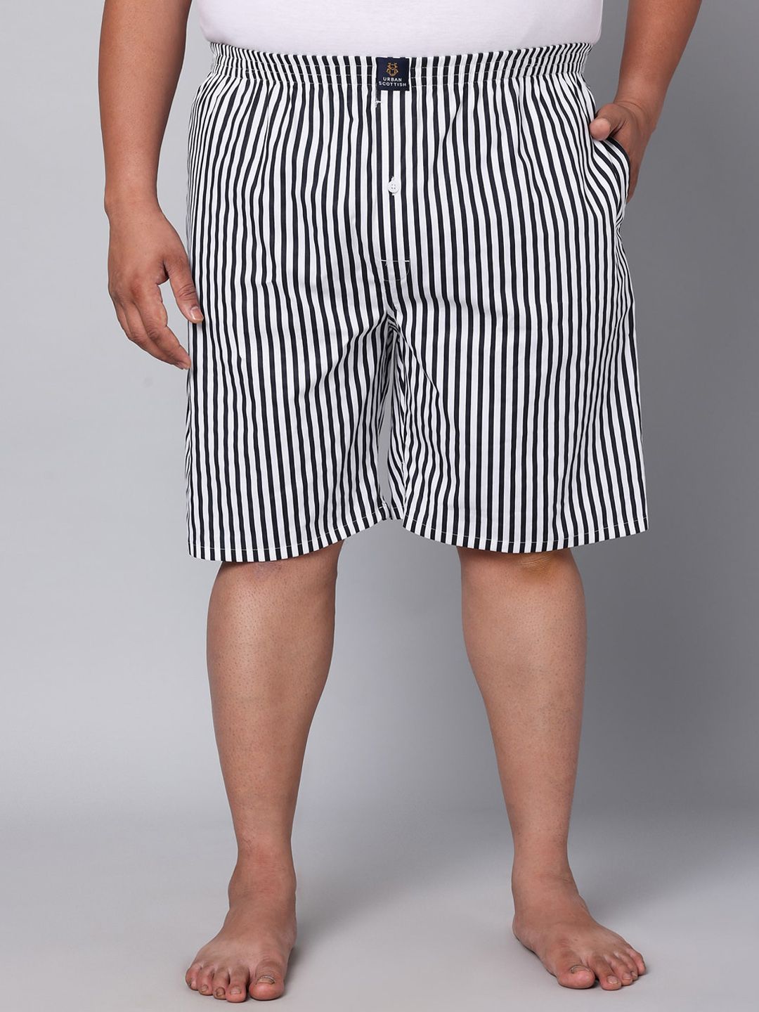 URBAN SCOTTISH Plus Size Striped Pure Cotton Boxers USBX131-image-47