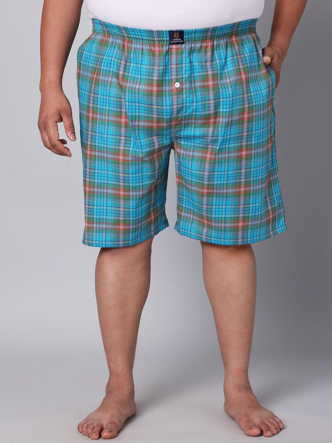URBAN SCOTTISH Plus Size Checked Cotton Plus Size Boxer USBX128-image-11