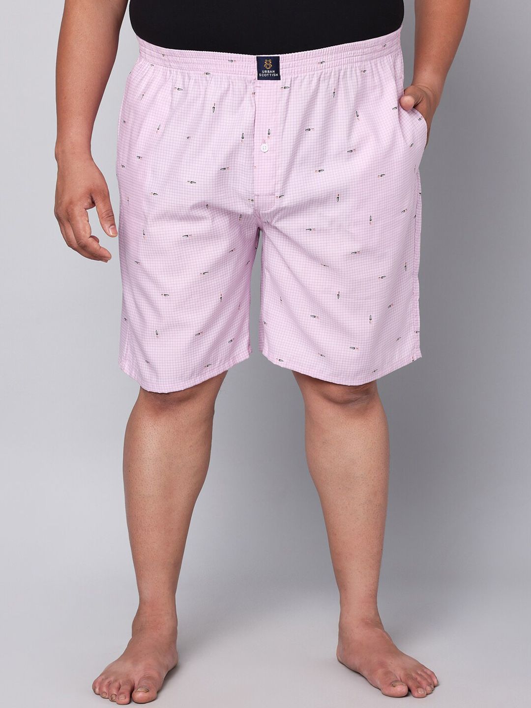 URBAN SCOTTISH Plus Size Printed Pure Cotton Boxer USBX163-image-33