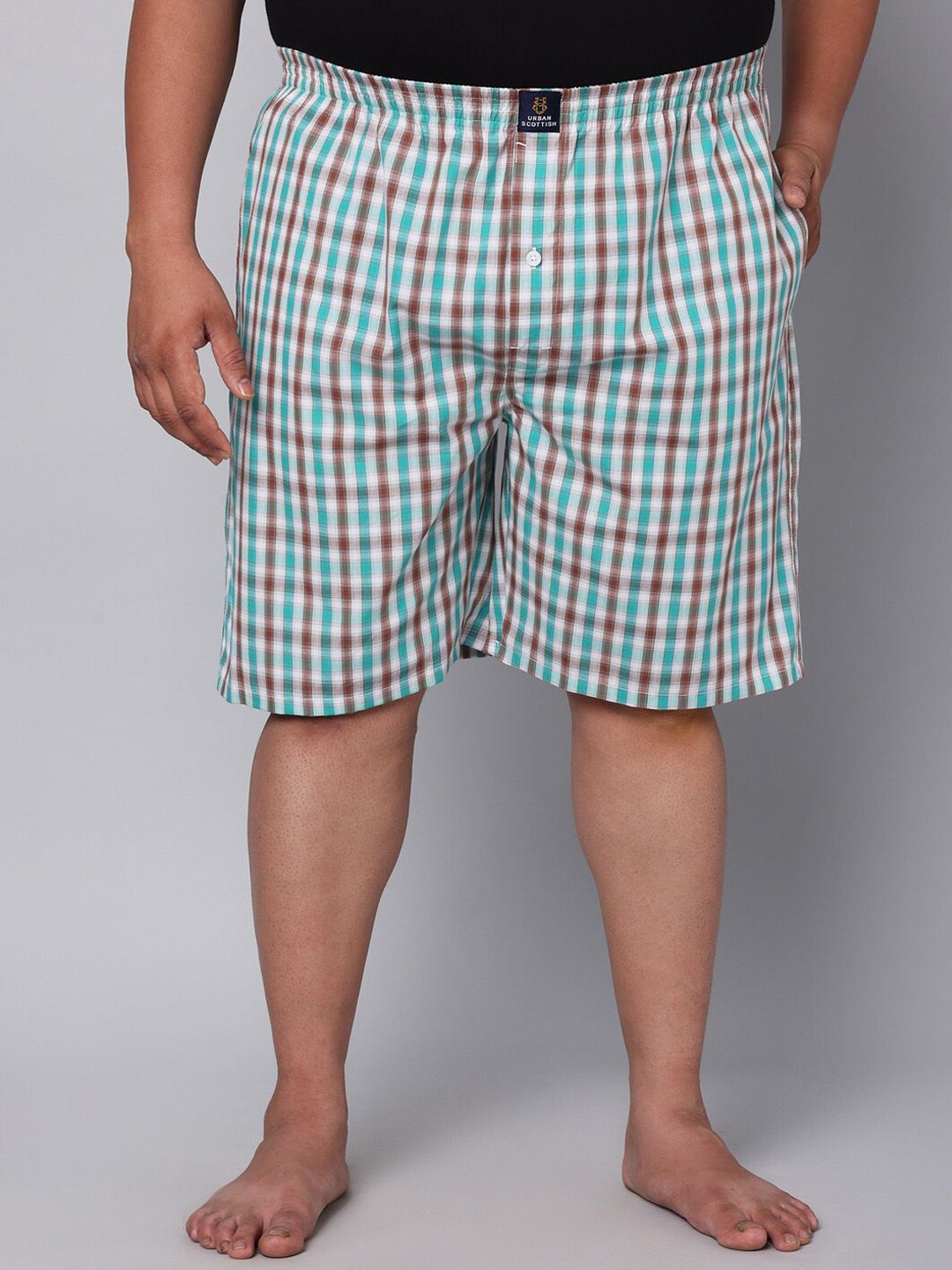 URBAN SCOTTISH Plus Size Checked Pure Cotton Boxers USBX137-image-13