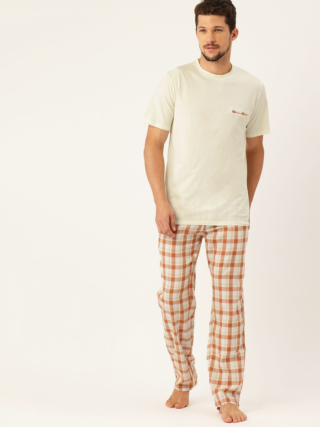 ETC Men Checked Pure Cotton Night suit-picture-40