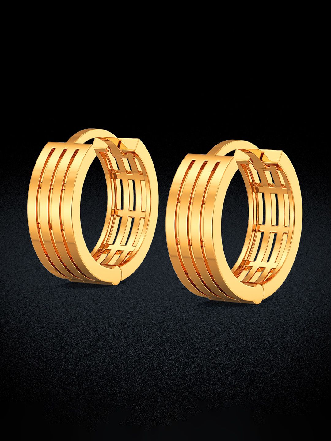 Joyalukkas Globular 22KT Gold Hoop Earrings-1.62 gm-image-5