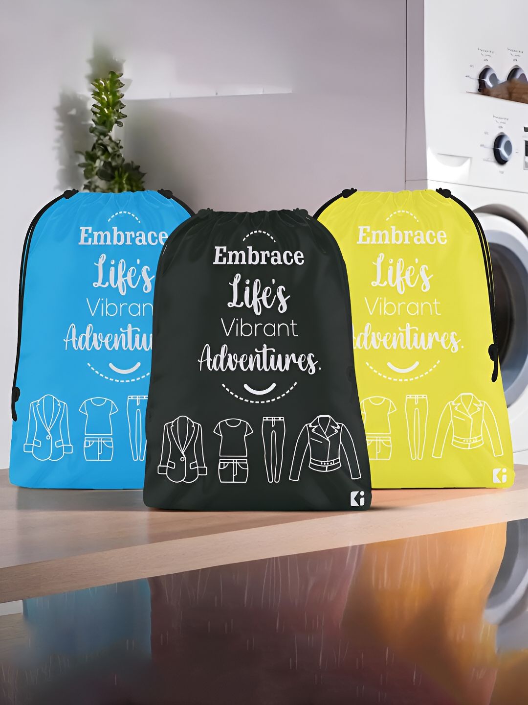 Kuber Industries Yellow and Blue 3 Pieces Regular Travel Storage Shoe Organisers-picture-32