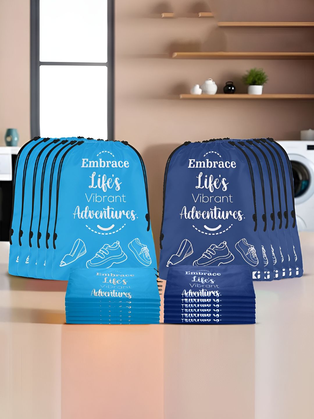 Kuber Industries Blue and Navy Blue 24 Pieces Regular Travel Storage Shoe Organisers-picture-16