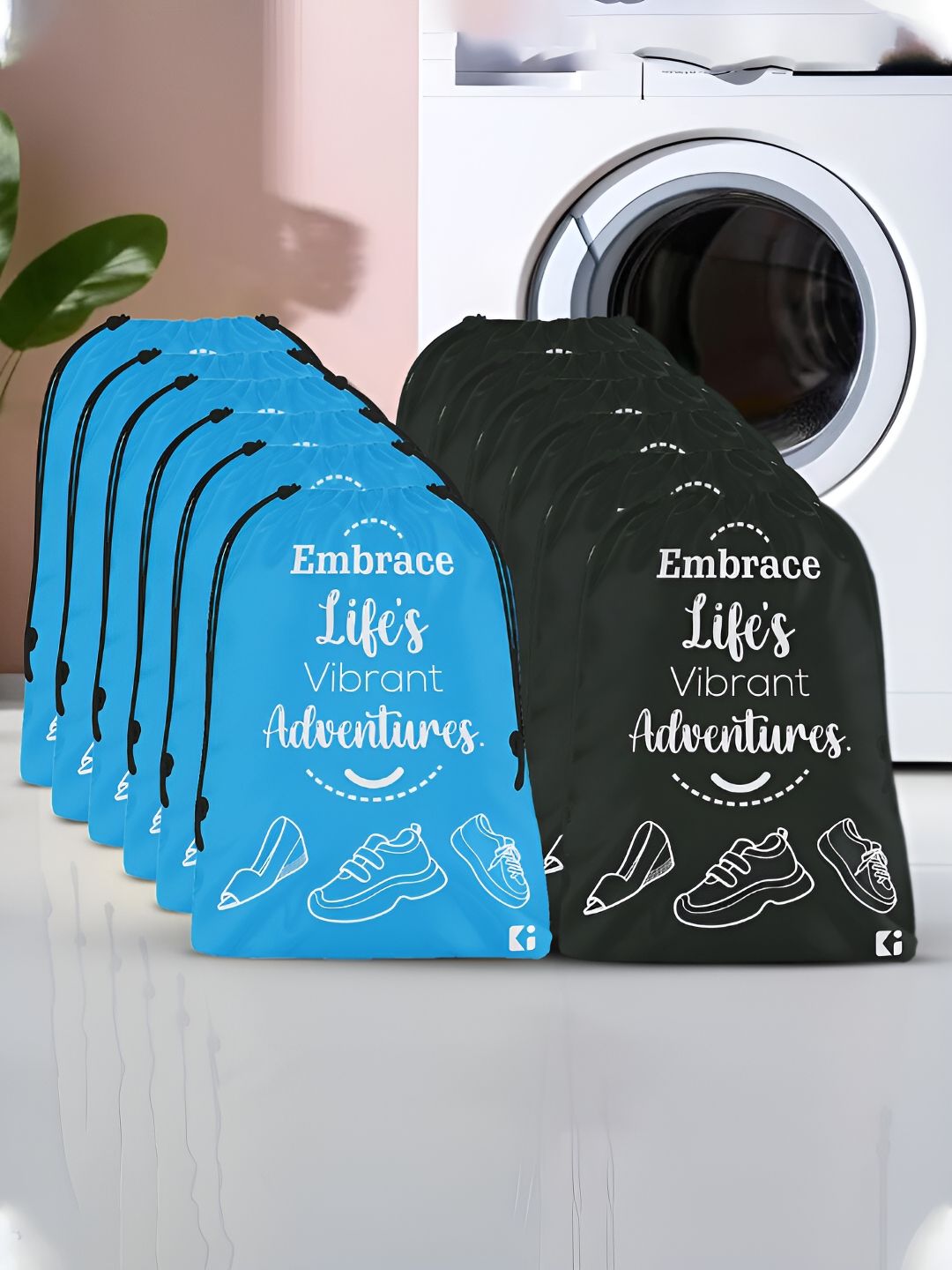 Kuber Industries Black and Blue 12 Pieces Regular Travel Storage Shoe Organisers-picture-36