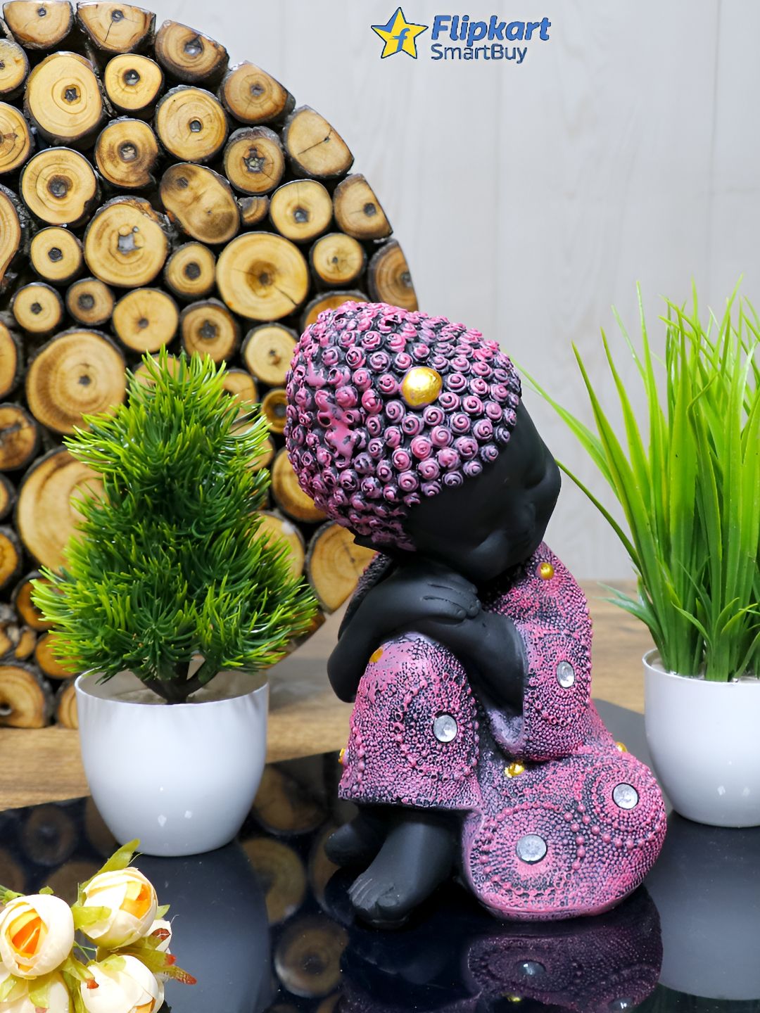 GW CREATIONS Black & Pink 3 Pieces Figurine Showpieces-picture-18