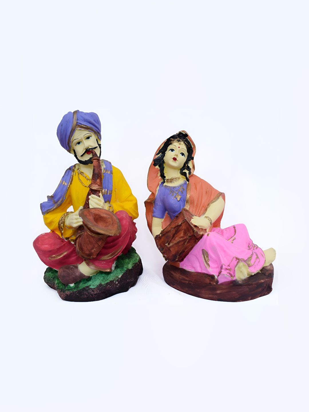 GW CREATIONS Red & Yellow 2 Pieces Figurine Showpieces-picture-11