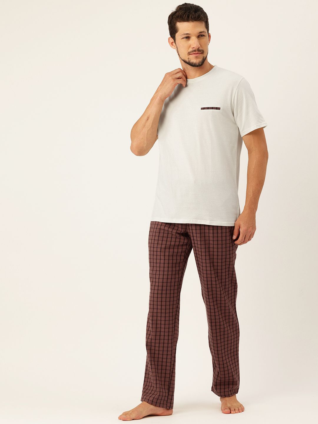 ETC Men Checked Pure Cotton Night suit-picture-42