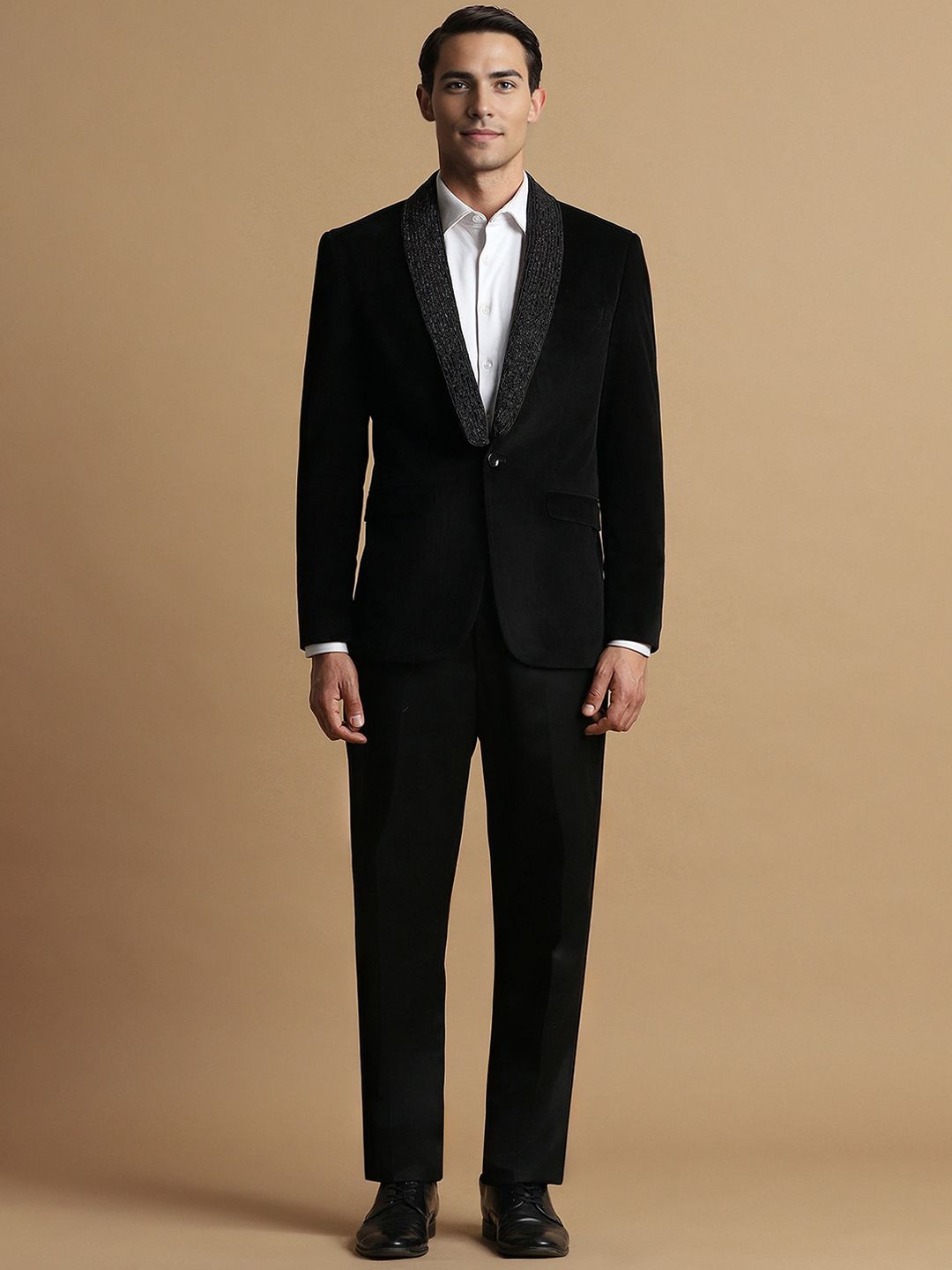 Allen Solly Slim Fit Notched Lapel Single Breasted Formal Suit-picture-54