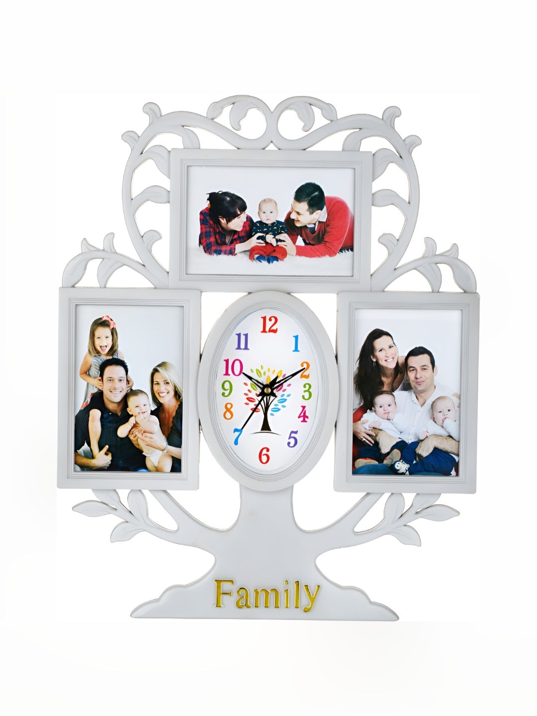 Attractionz White Oval Shaped Contemporary Analogue Wall Clock-picture-20