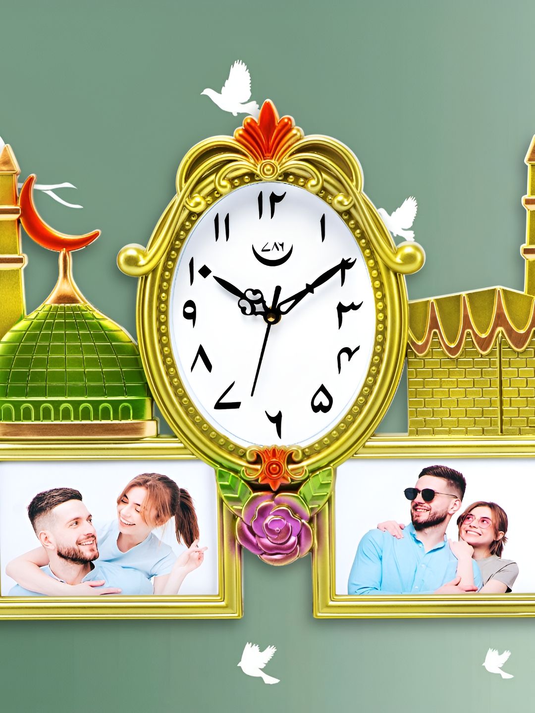 Attractionz Gold-Toned Textured Contemporary Wall Clock-picture-16