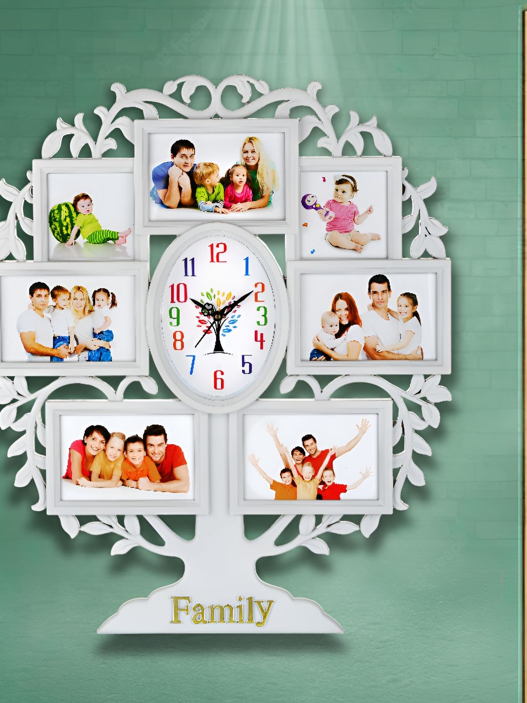 Attractionz White Contemporary Analogue Oval Wall Clock-picture-29