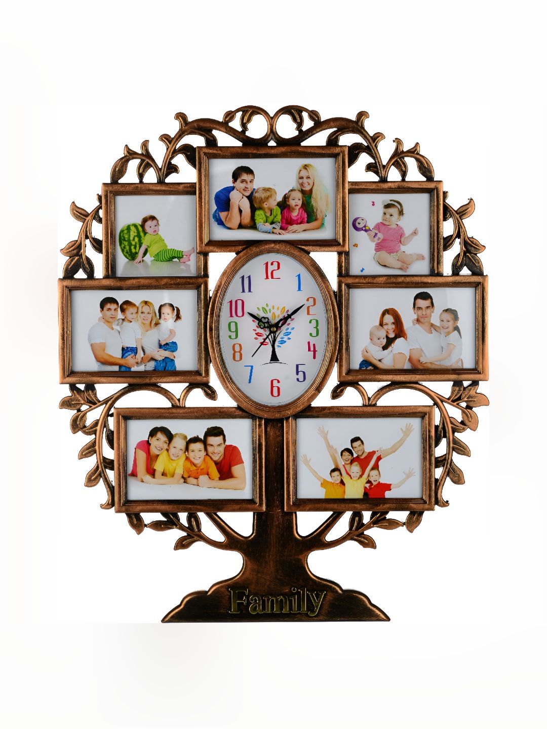 Attractionz Beige Oval Textured Analogue Contemporary Wall Clock-picture-10