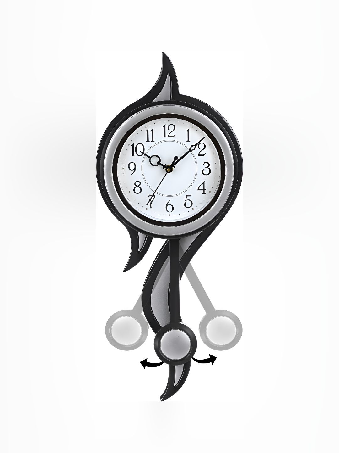 Attractionz Silver-Toned & White Analogue Round Wall Clock-picture-20