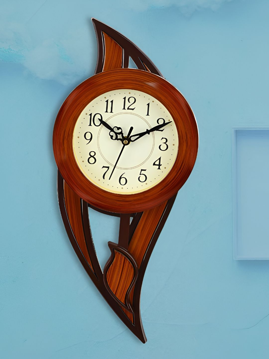 Attractionz Brown & Beige Round Contemporary Wall Clock-picture-29